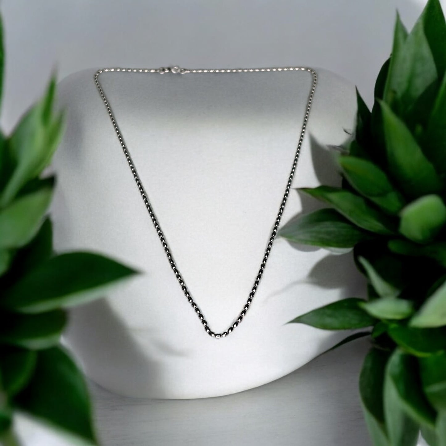 Silver Beads minimal Chain