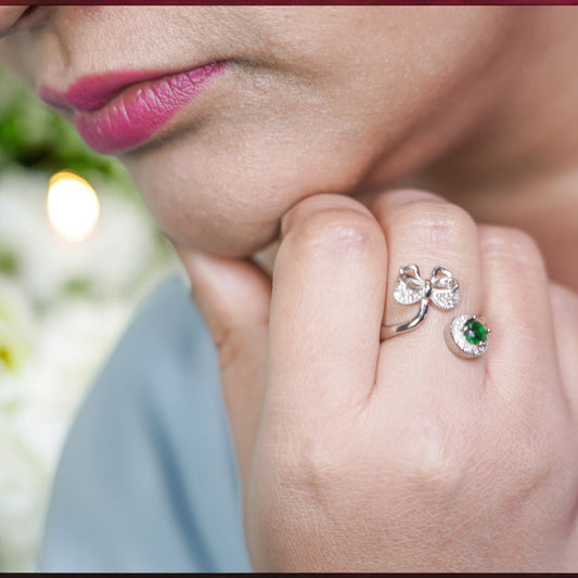 Silver Bow Stylish Adjustable Ring