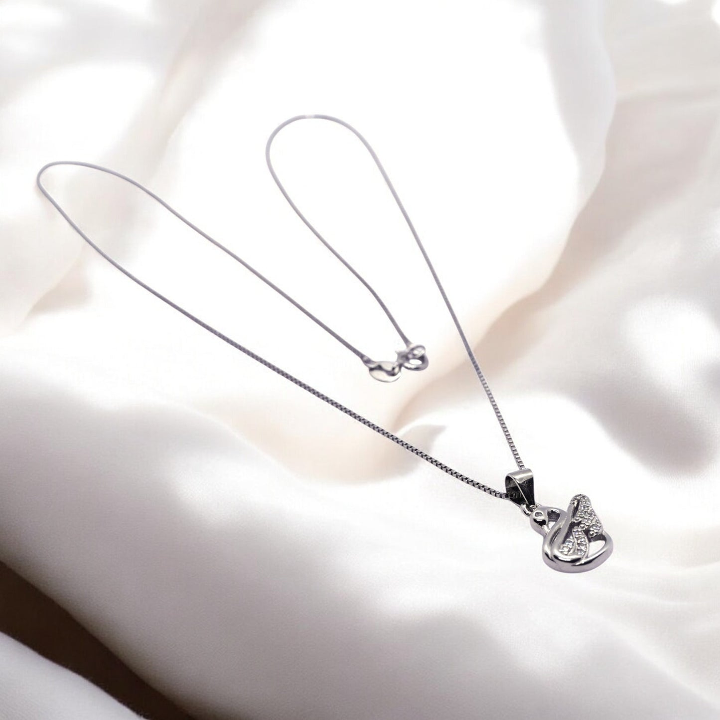 Silver Swan Pendant with Chain