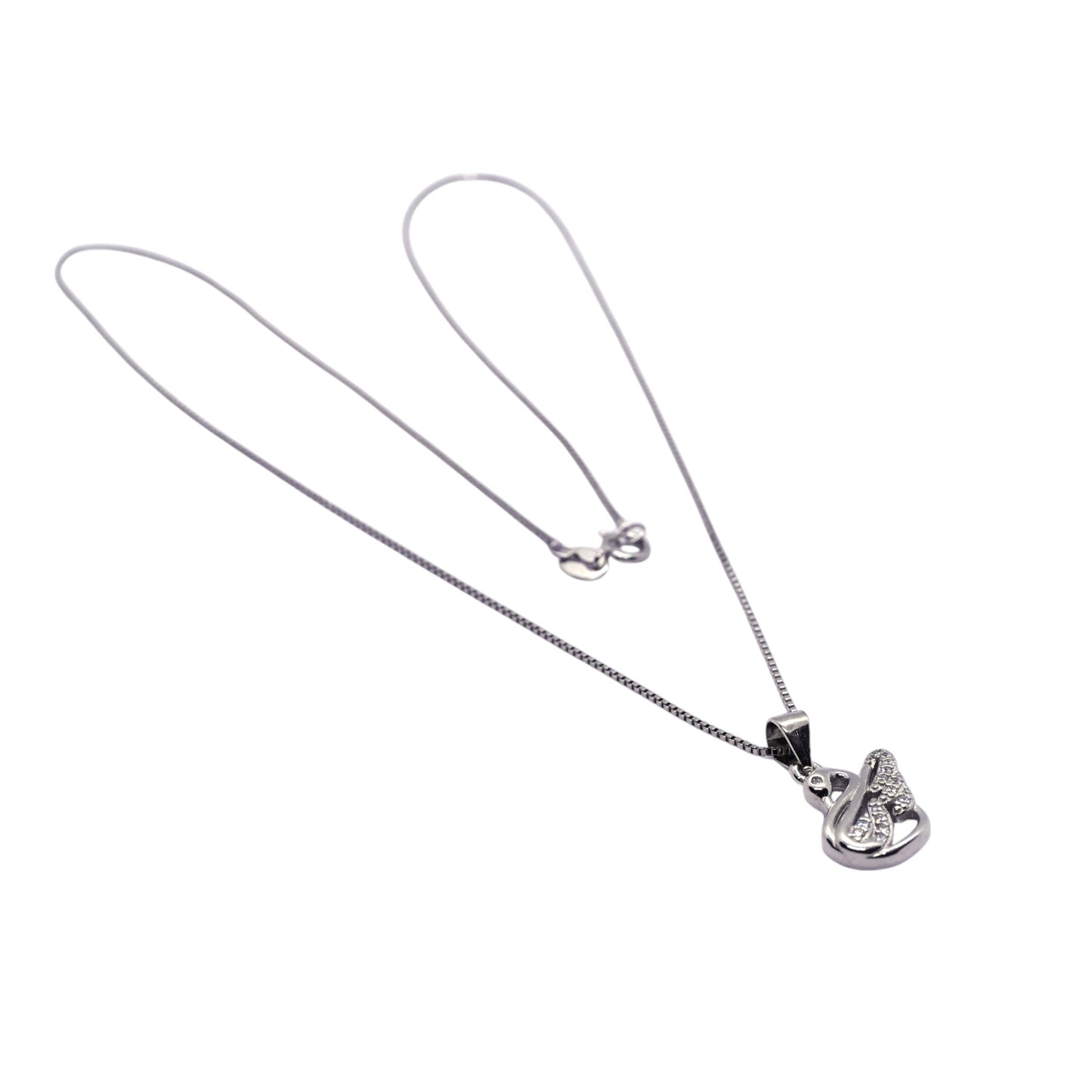 Silver Swan Pendant with Chain