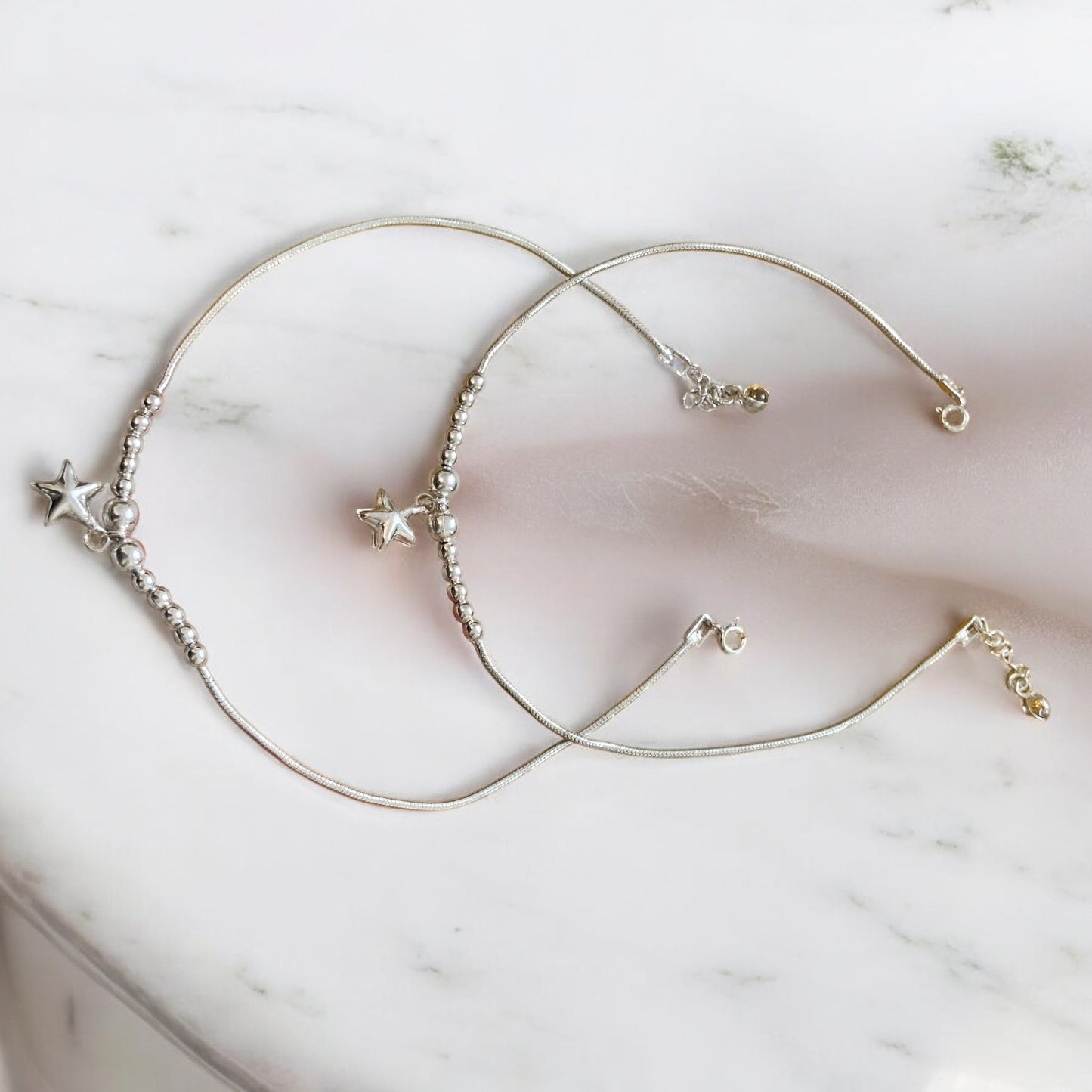 Silver anklets with Star charm