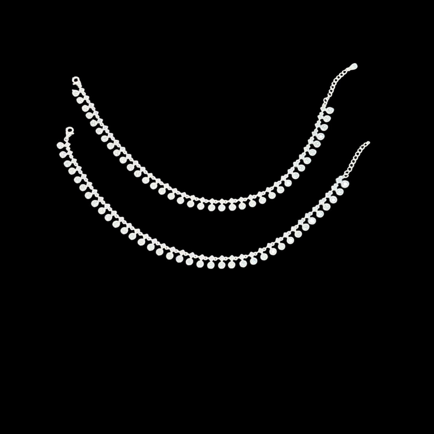 Solitaire Charms 925 Silver Anklet