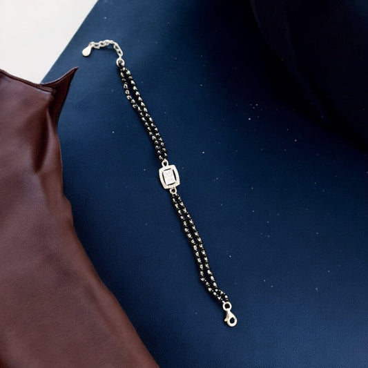 Solitaire Stone silver Mangalsutra Bracelet