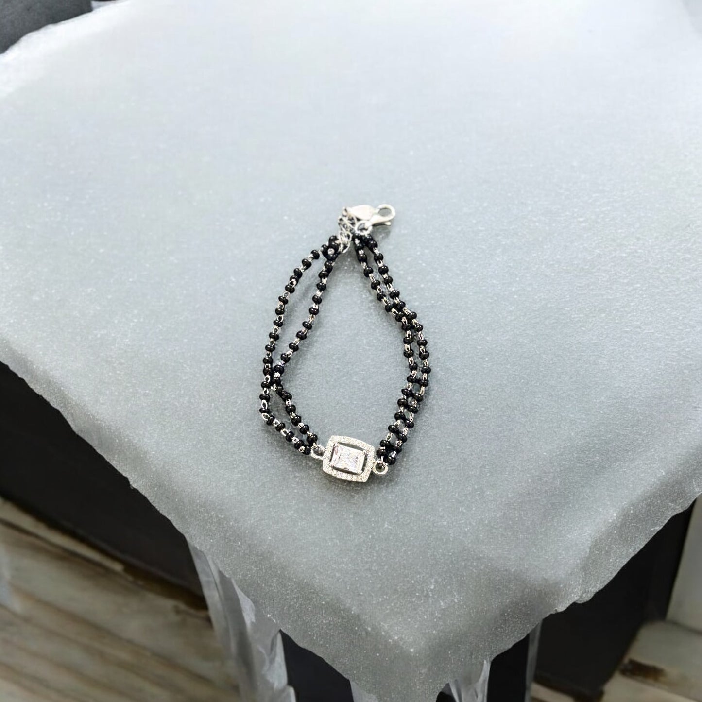 Solitaire Stone silver Mangalsutra Bracelet