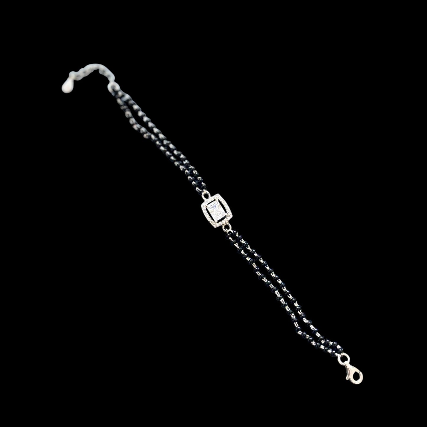 Solitaire Stone silver Mangalsutra Bracelet