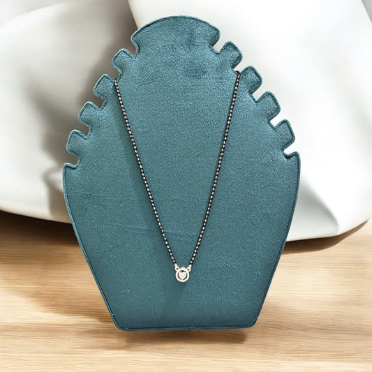 Solitaire in heart silver Mangalsutra Necklace