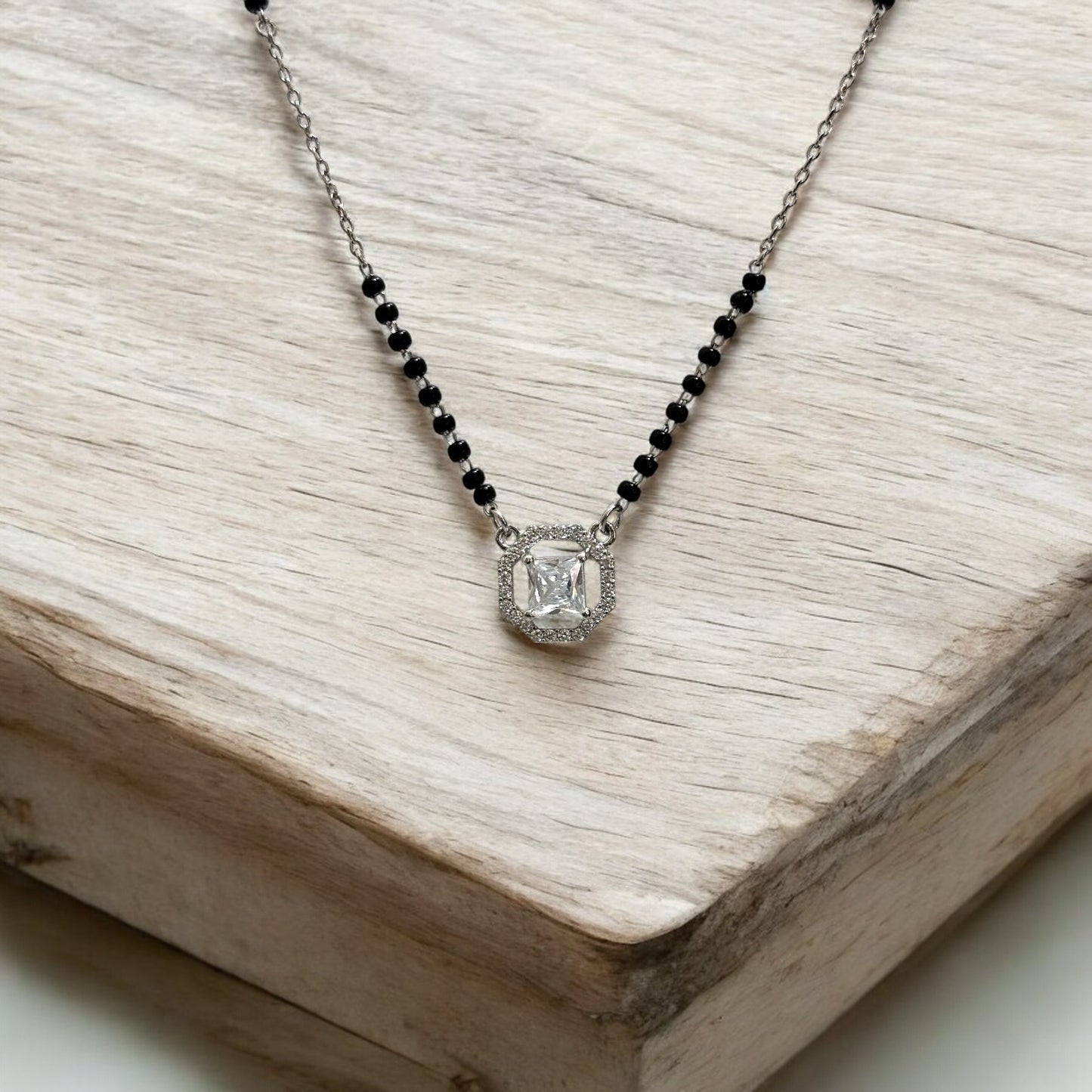 Solitaire silver Mangalsutra Necklace