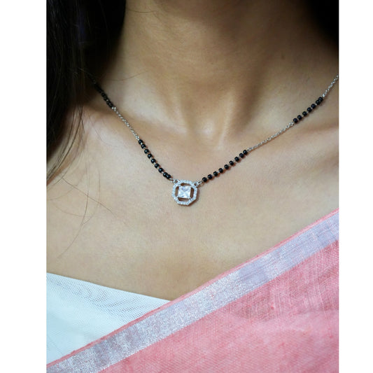 Solitaire silver Mangalsutra Necklace