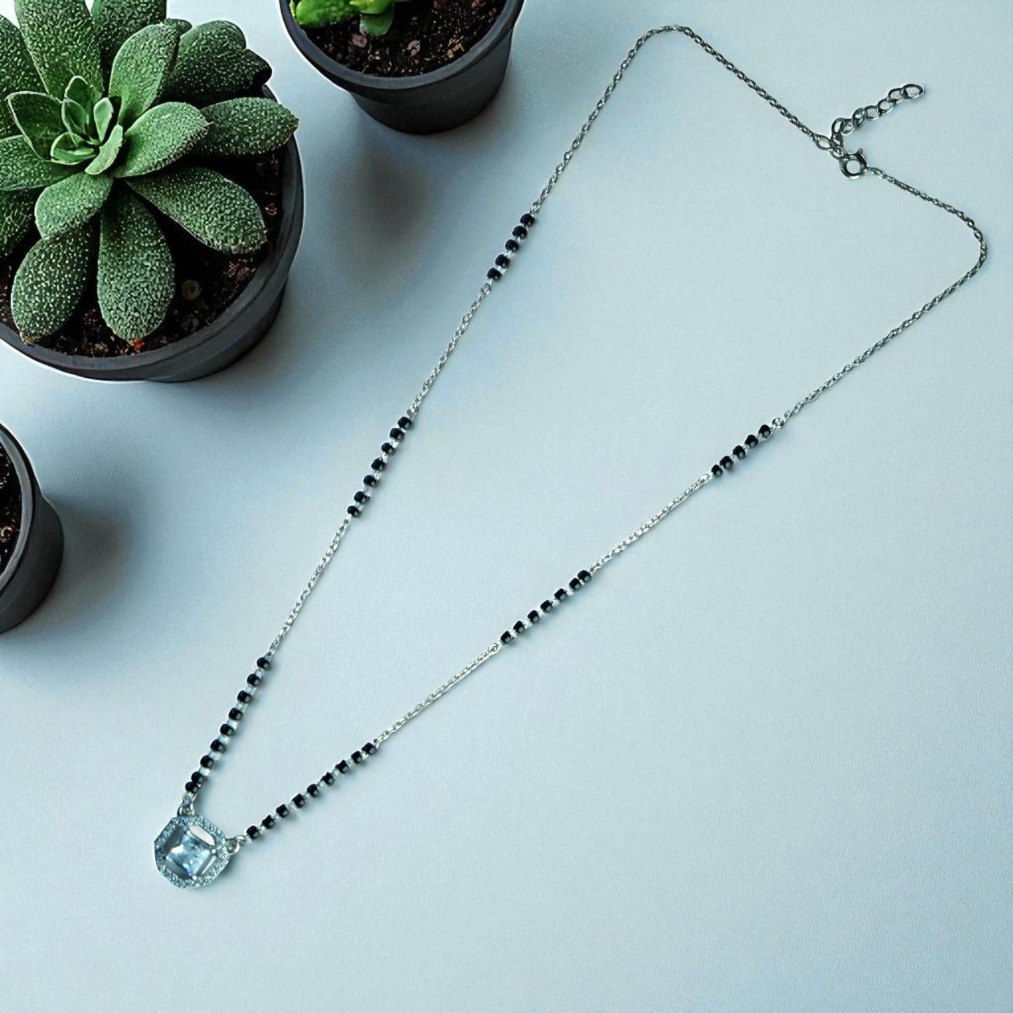 Solitaire silver Mangalsutra Necklace