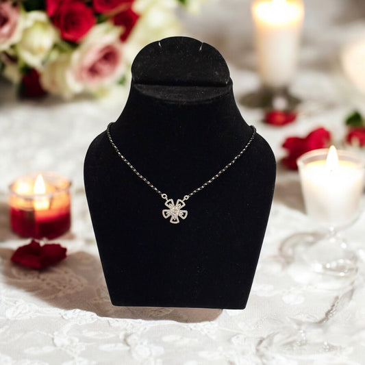 Sparking solitaire silver Mangalsutra Necklace