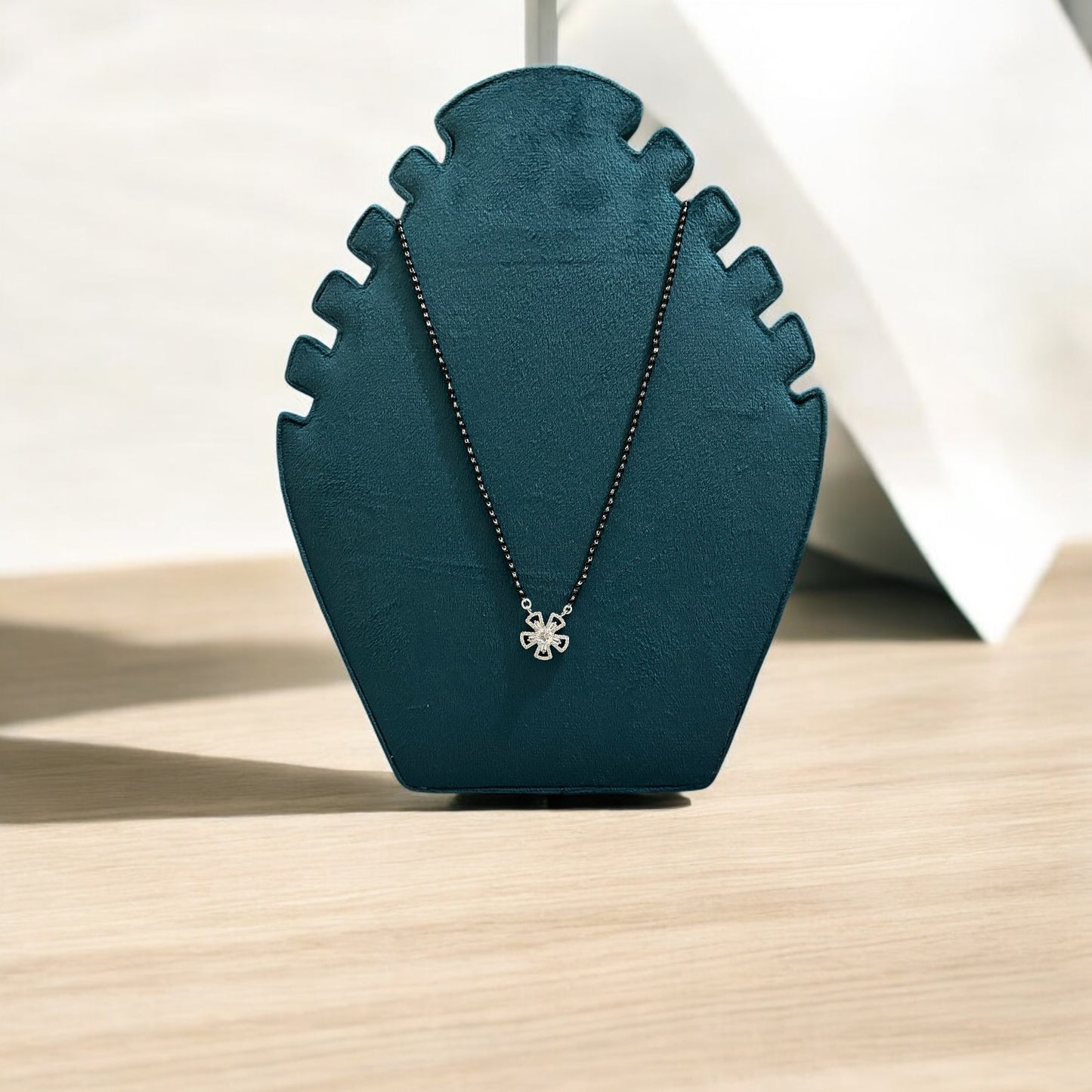 Sparking solitaire silver Mangalsutra Necklace