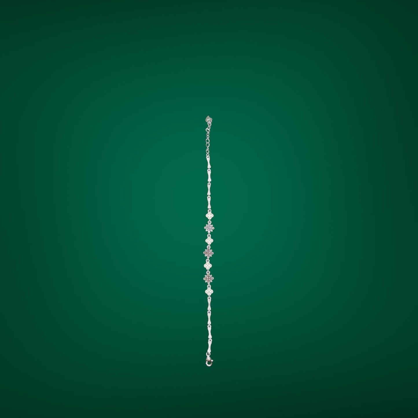 Sparkling Blue row of stars Silver Bracelet