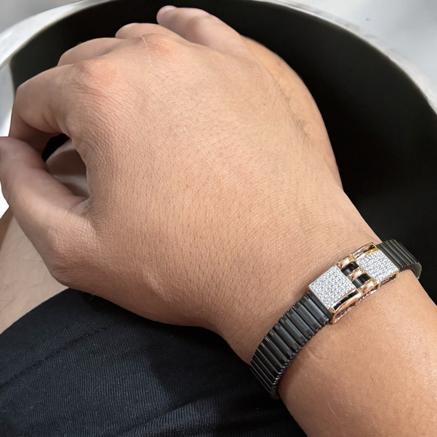 Rose gold Designer Rolex Men Silver Bracelet