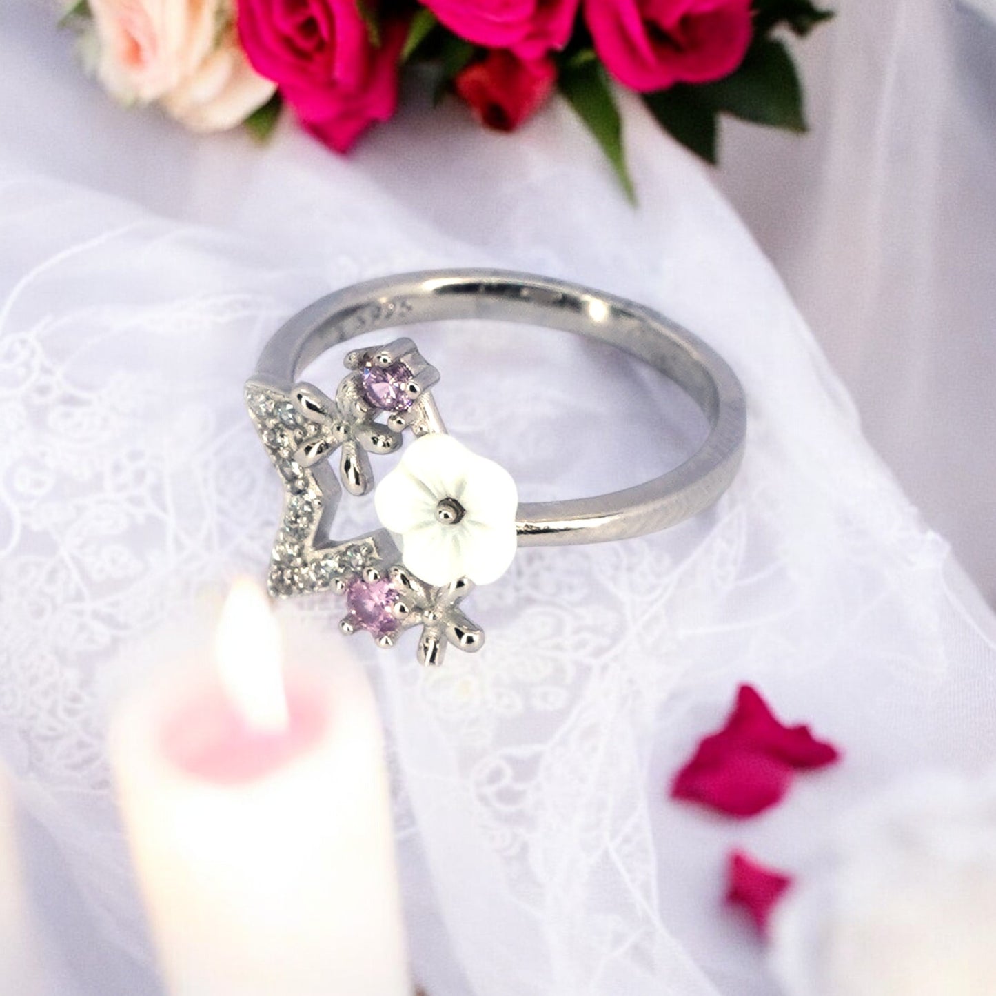 Star Radiant CZ Silver Ring