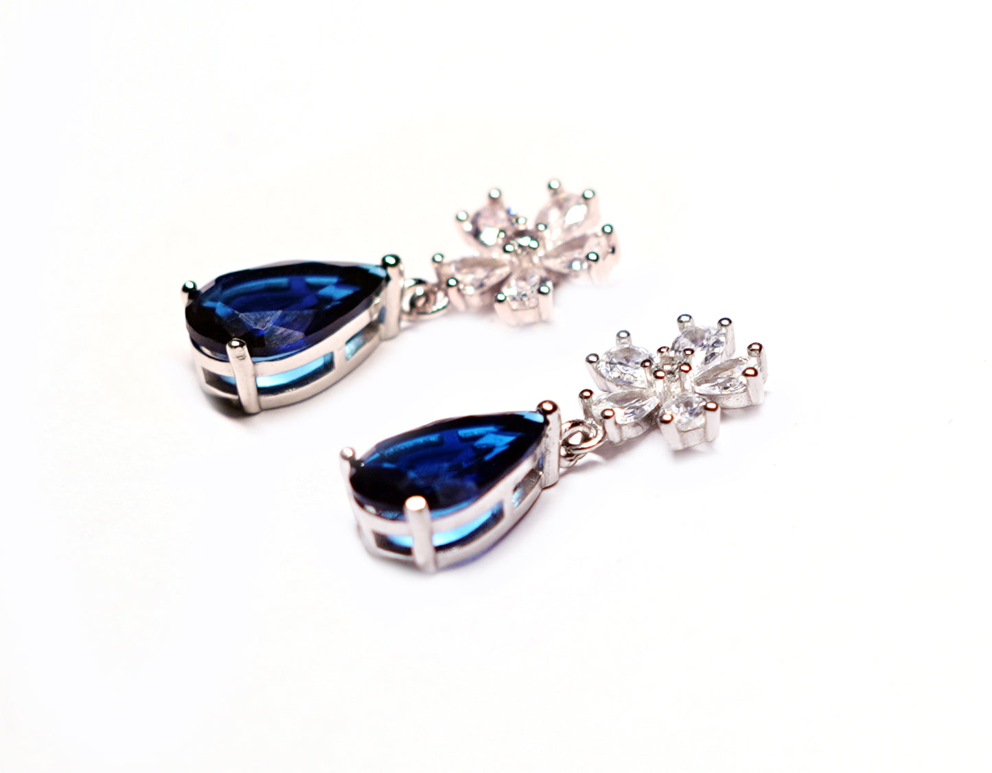 Star Sapphire drop 925 Silver Earring