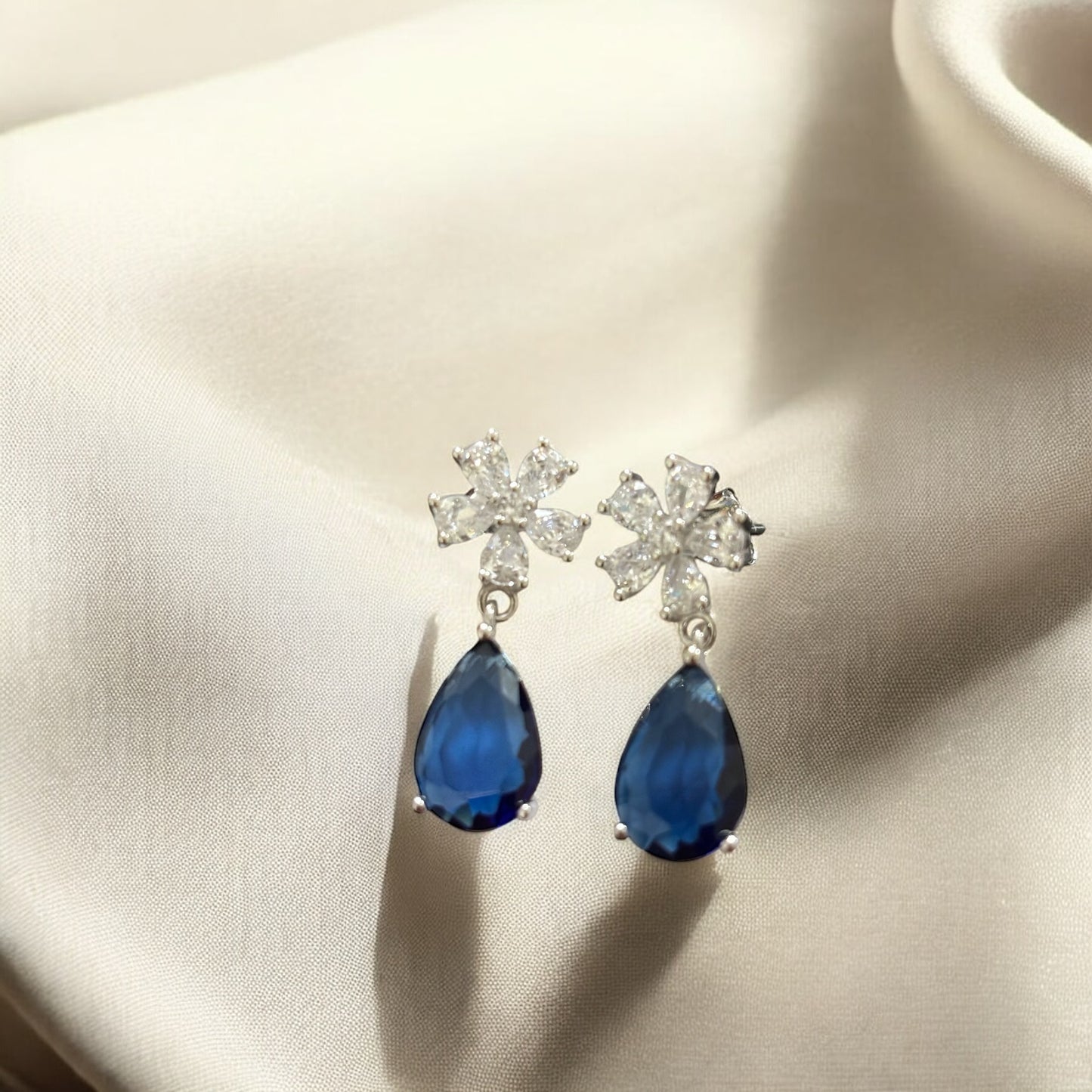 Star Sapphire drop 925 Silver Earring