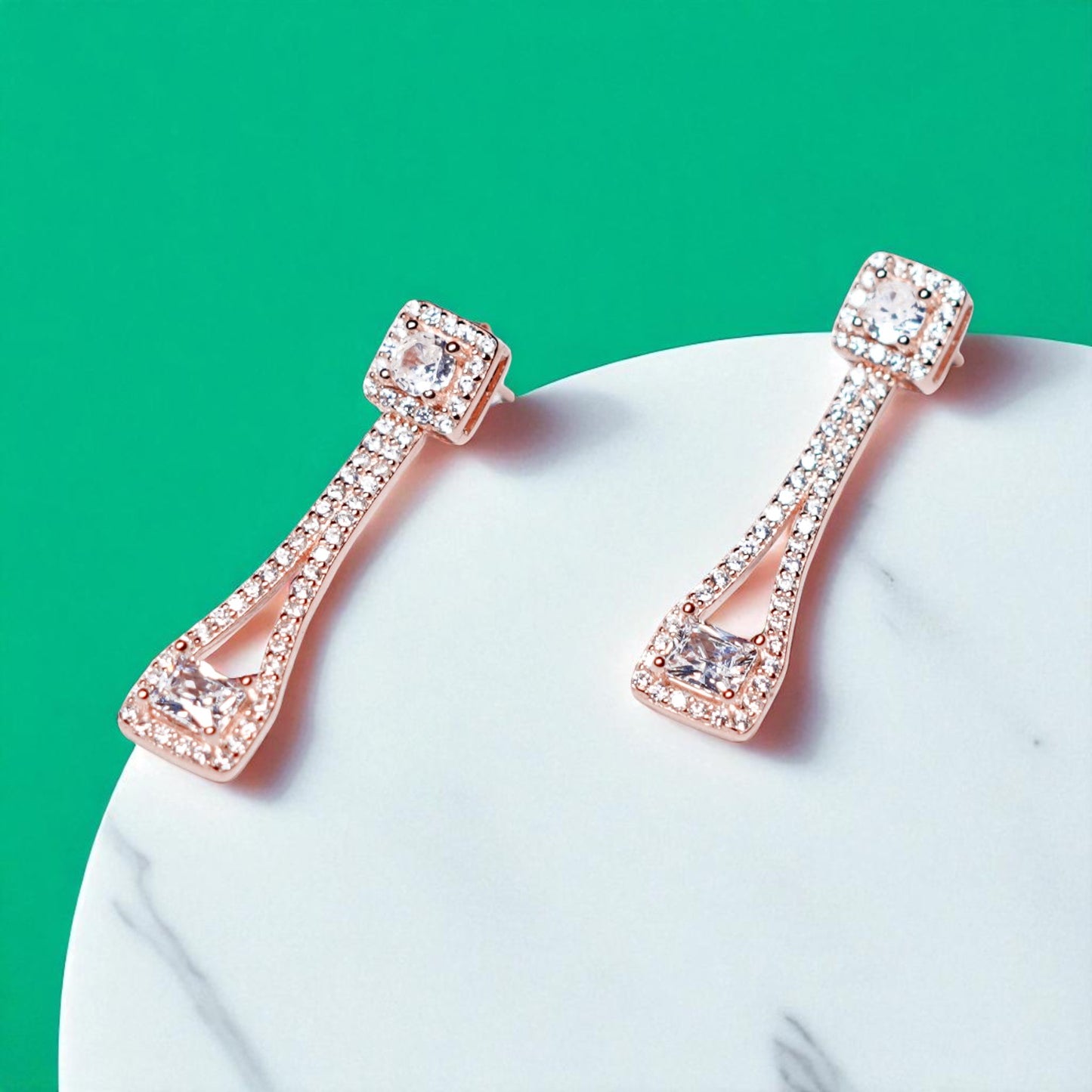 Statement 925 Rose Gold Silver Earring