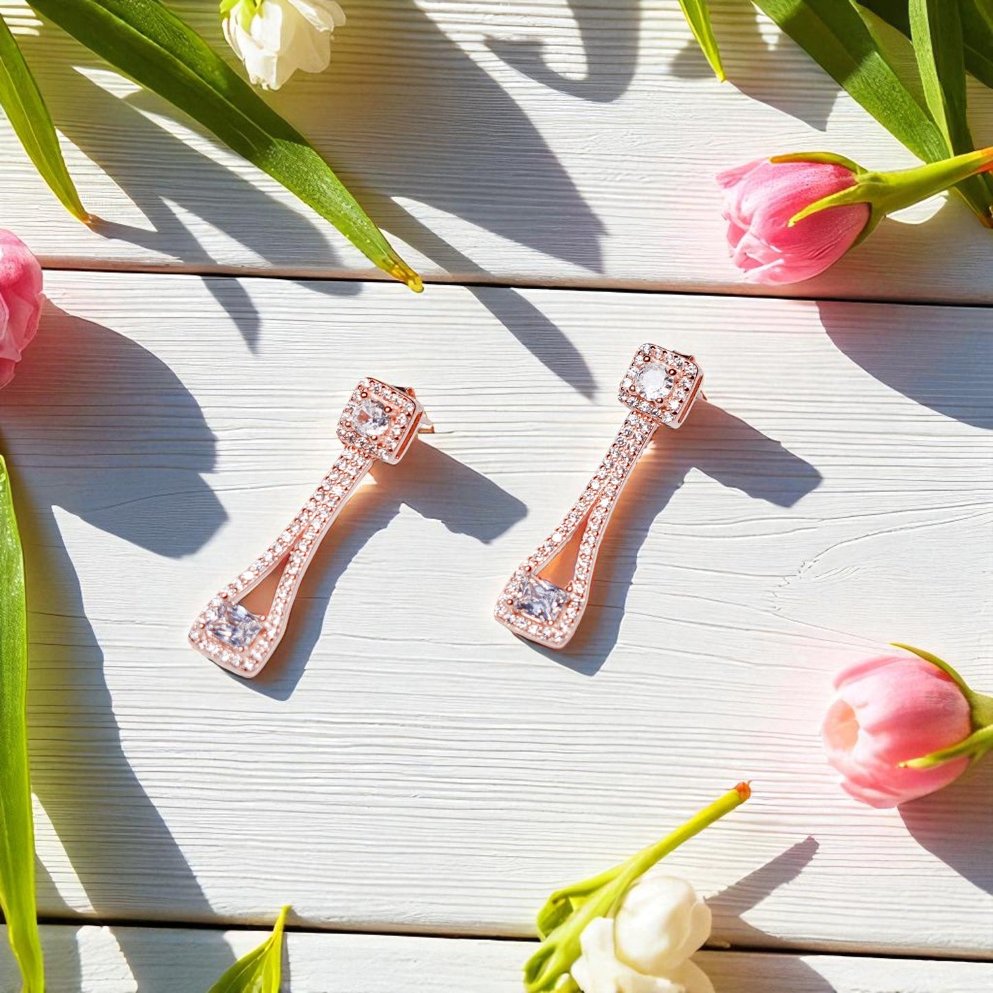 Statement 925 Rose Gold Silver Earring