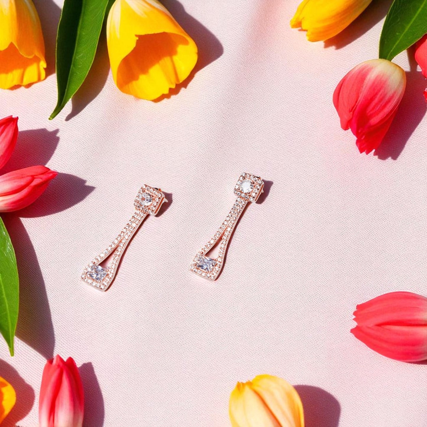 Statement 925 Rose Gold Silver Earring