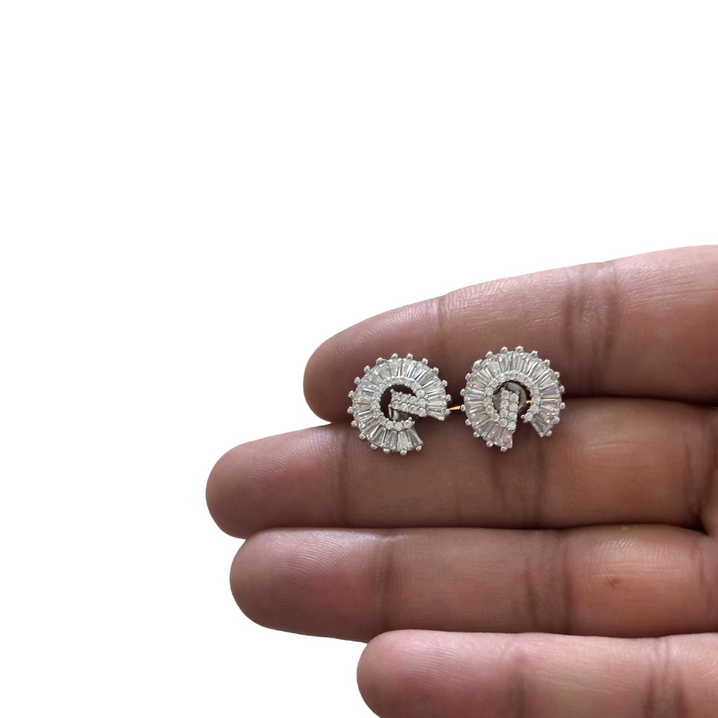 Stellar Veil – Celestial Baguette 925 Silver Earrings