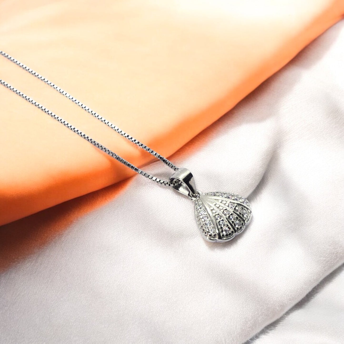 Sterling Silver Petal Pendant with chain