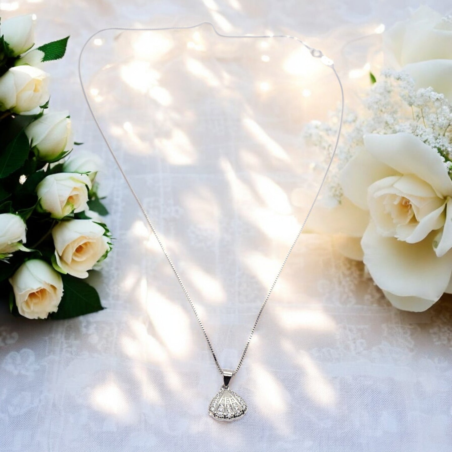 Sterling Silver Petal Pendant with chain