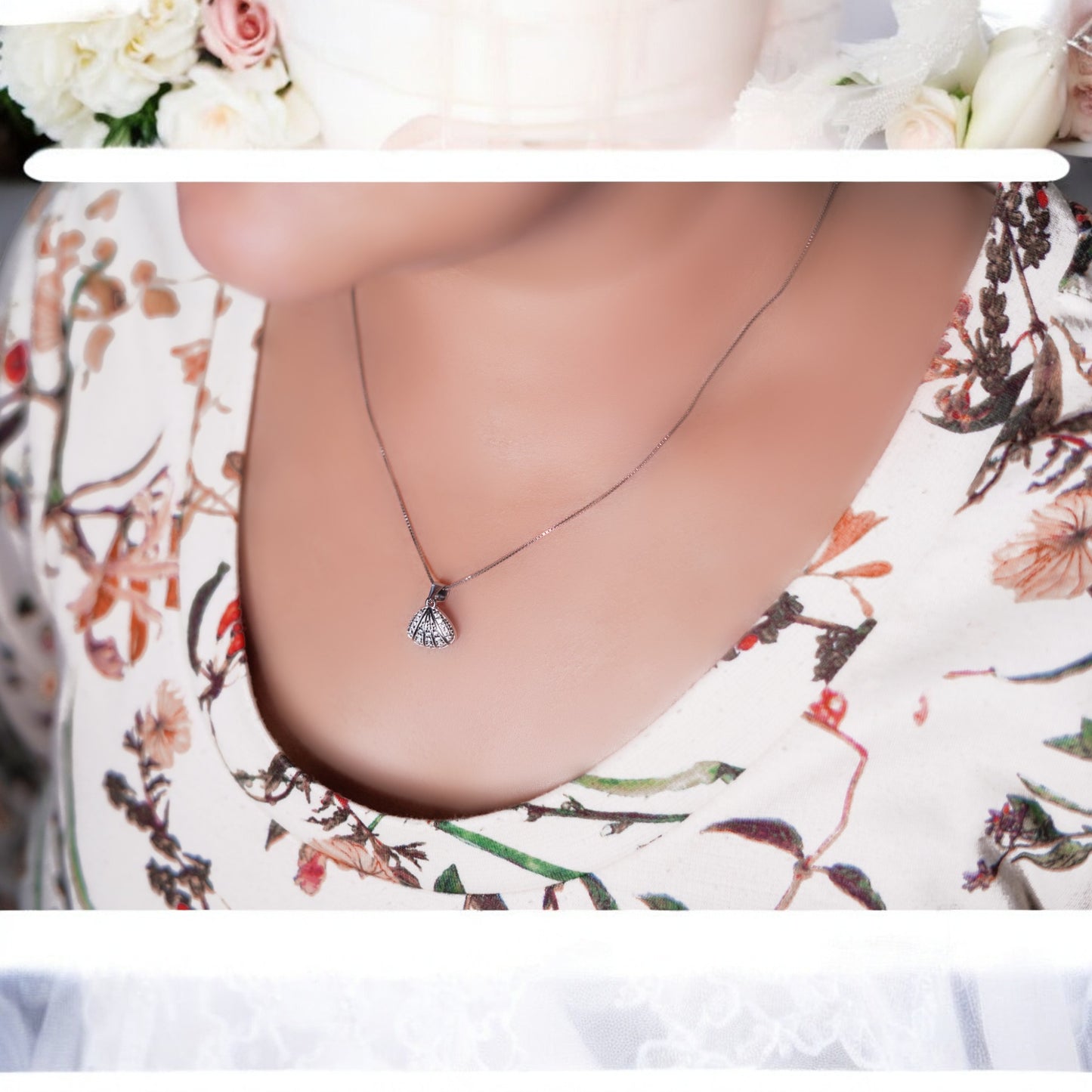 Sterling Silver Petal Pendant with chain