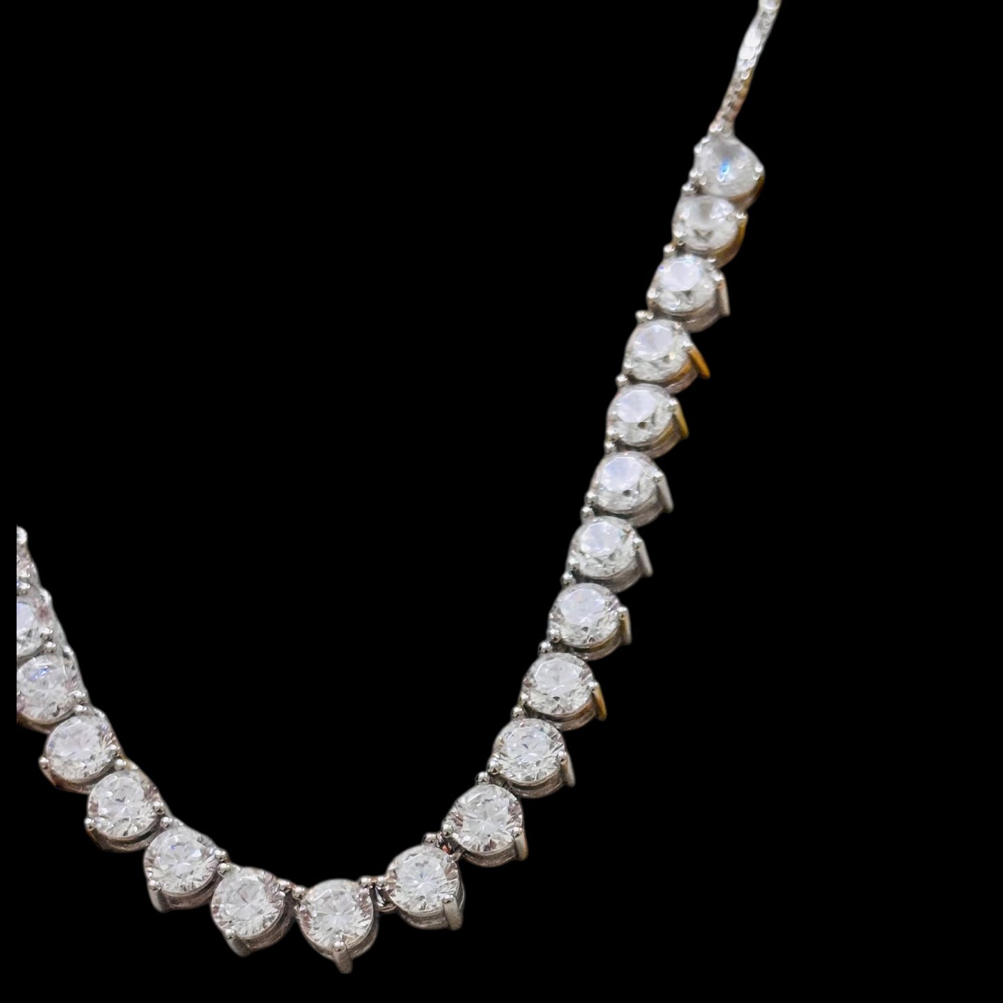 String of solitaire 925 silver necklace set