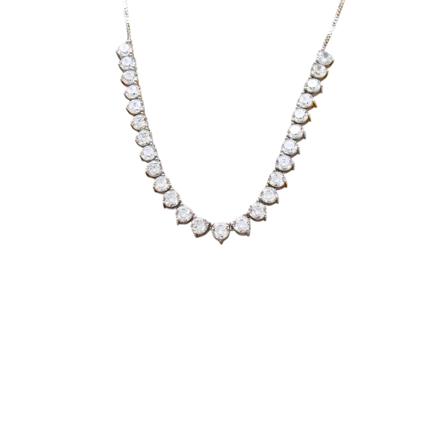 String of solitaire 925 silver necklace set