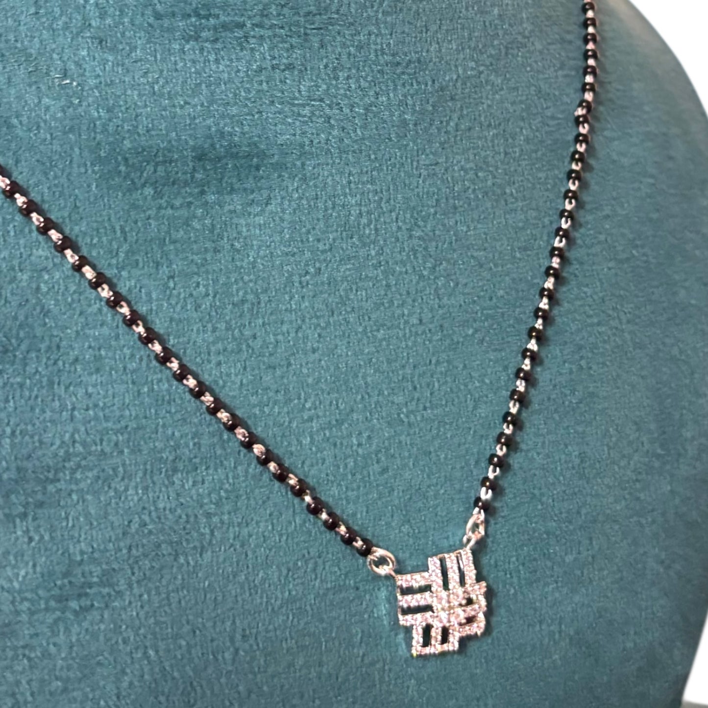 Swatik Emoji SIlver Mangalsutra