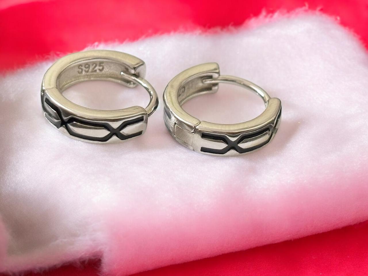Oxidised Hoop Tik Tok Earring