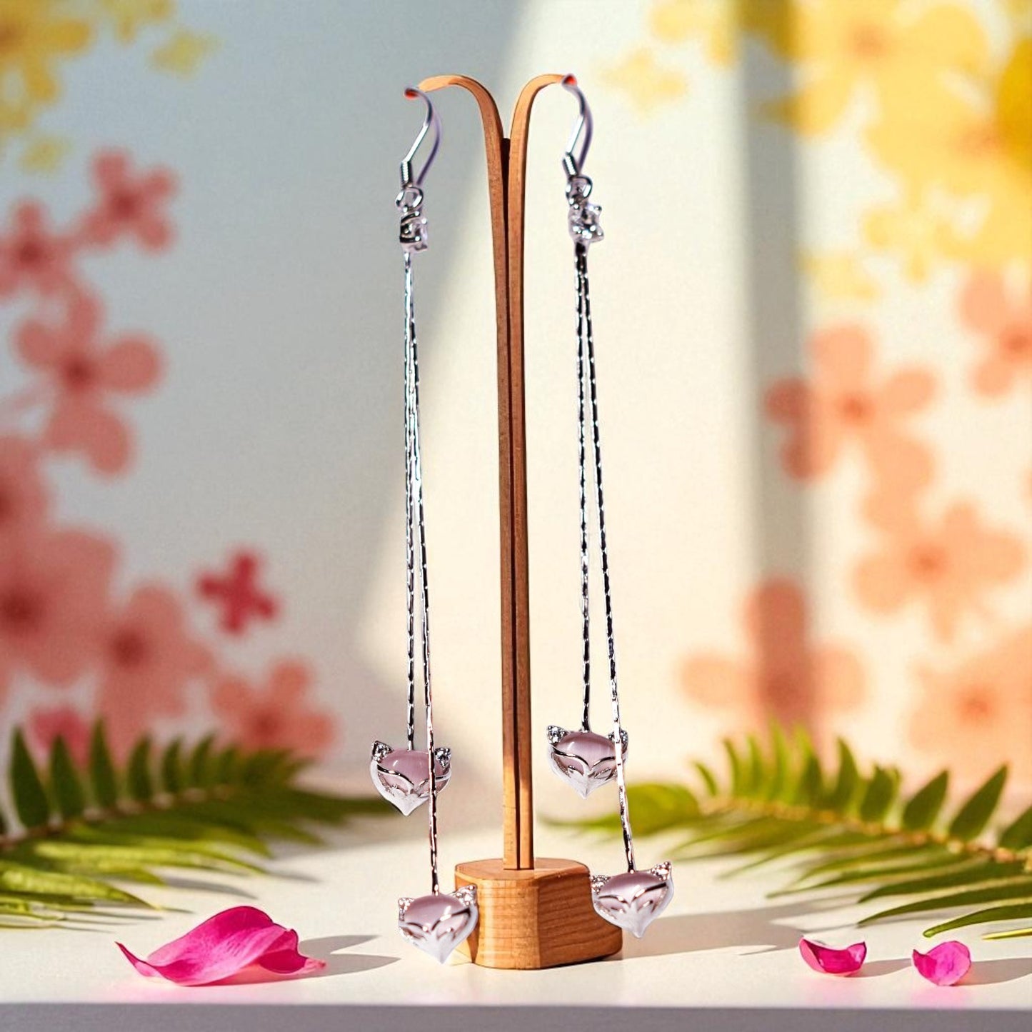 The dangling 925 silver Meow Earrings