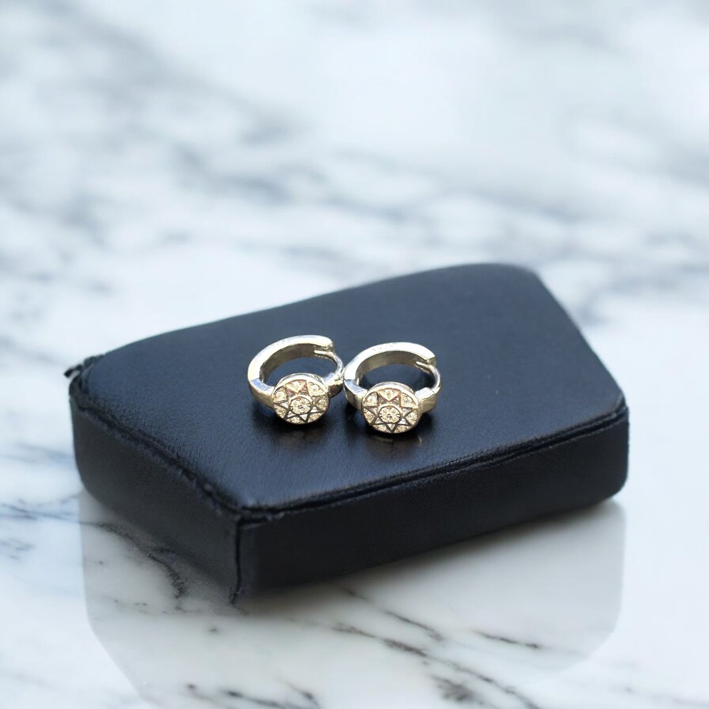 Trendy Hoop CZ Tik Tok Silver Earring
