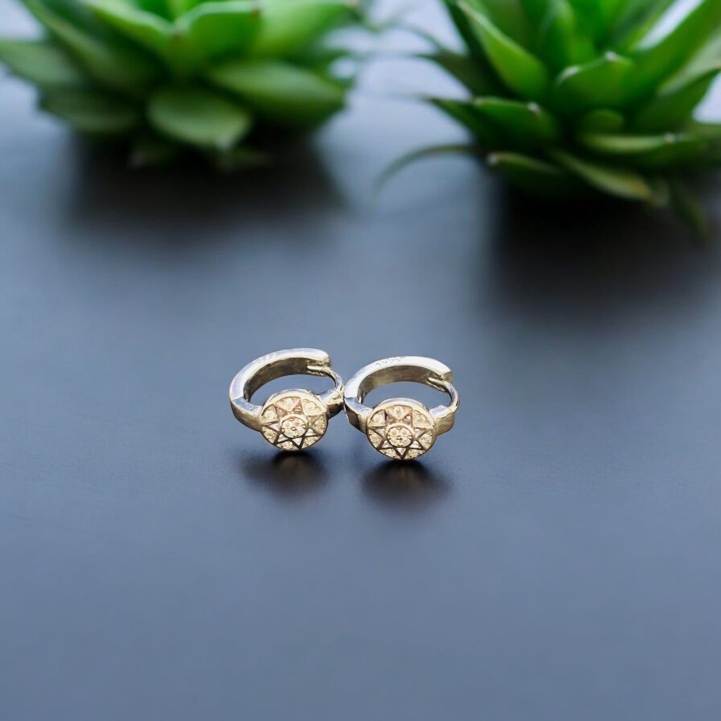 Trendy Hoop CZ Tik Tok Silver Earring