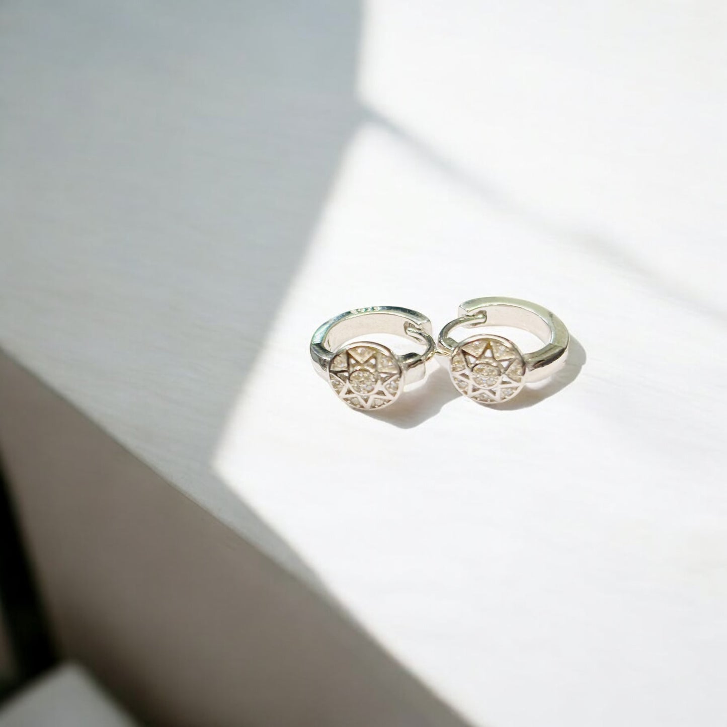 Trendy Hoop CZ Tik Tok Silver Earring