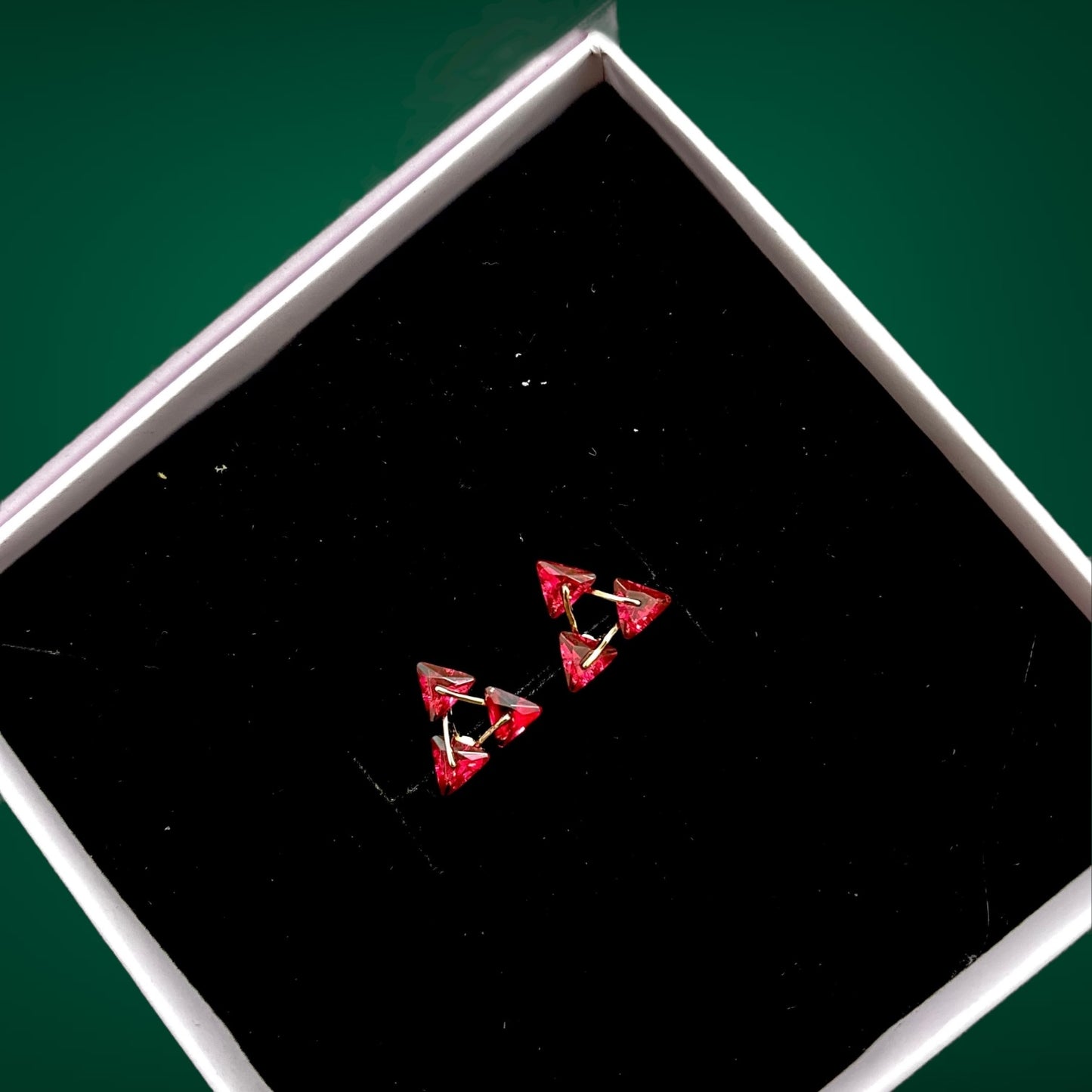 Triangle crystal Silver Earring