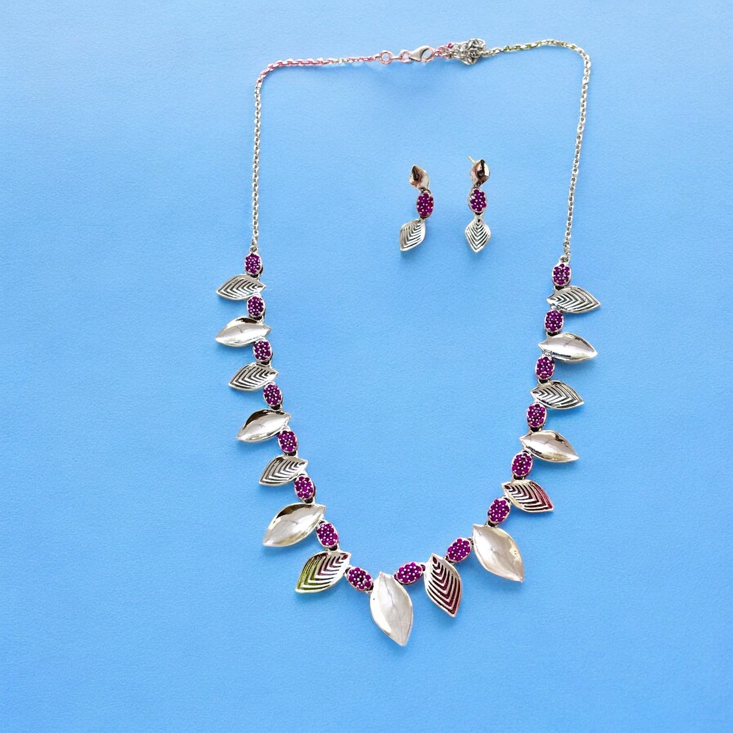 Tribal Statement 925 silver Necklace set