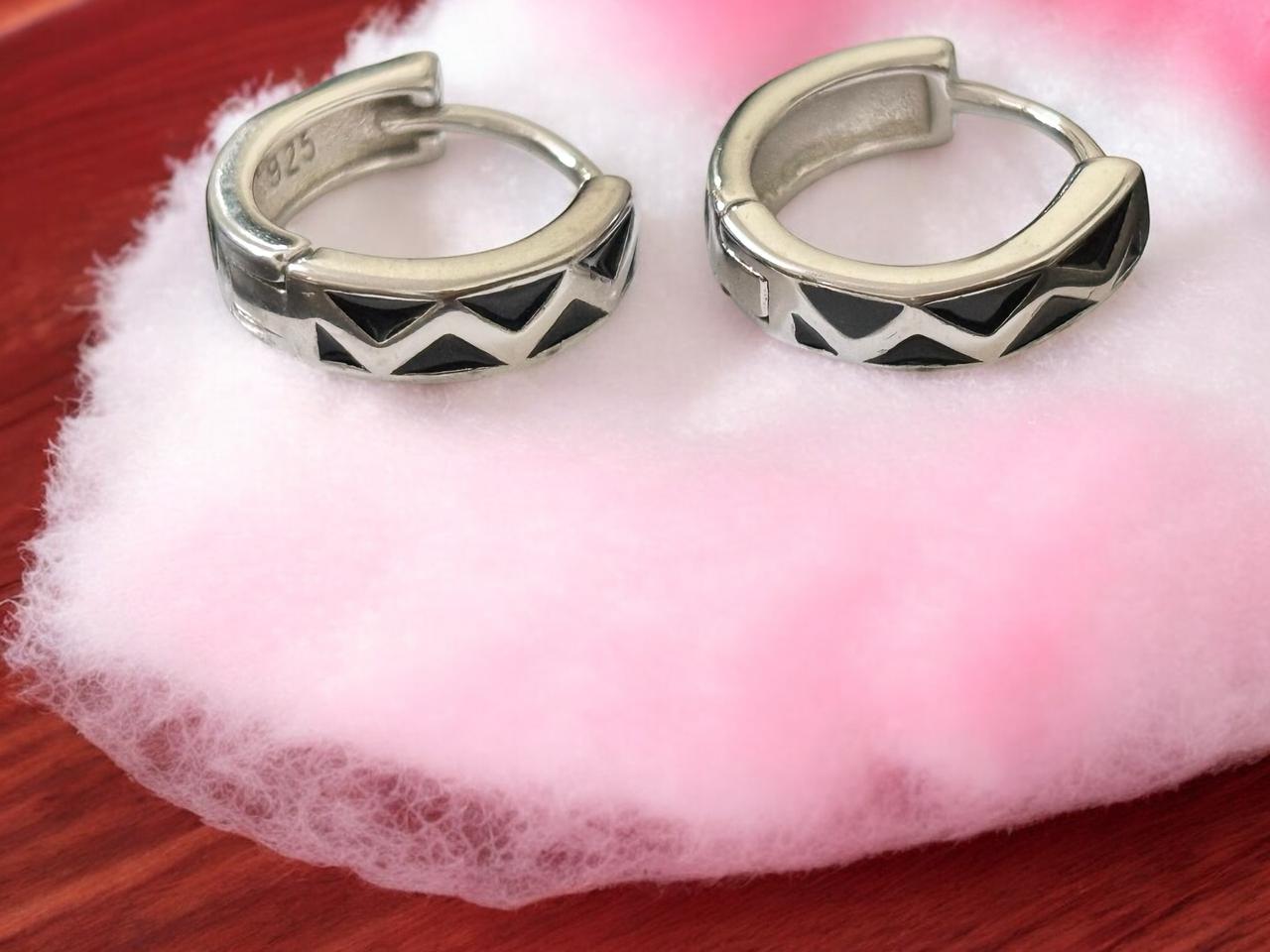 Oxidised Hoop Tik Tok Earring