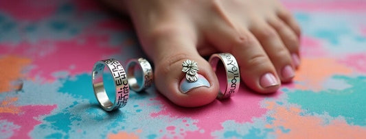 Graffiti-Themed 925 Silver Toe Rings – A Unique Way to Express Your Style