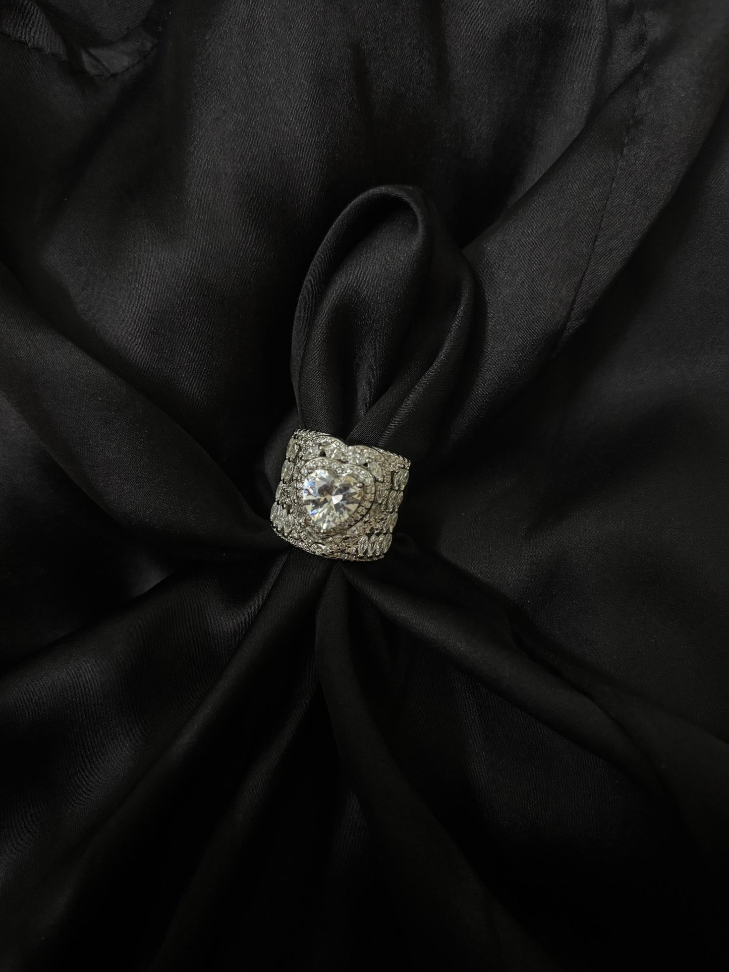 Royal Heart Solitaire Silver Ring