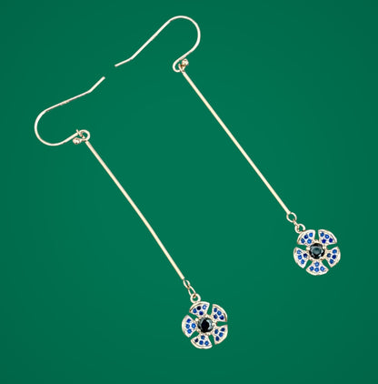 Floral Drop Silver earring