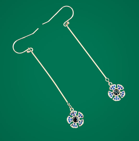 Floral Drop Silver earring