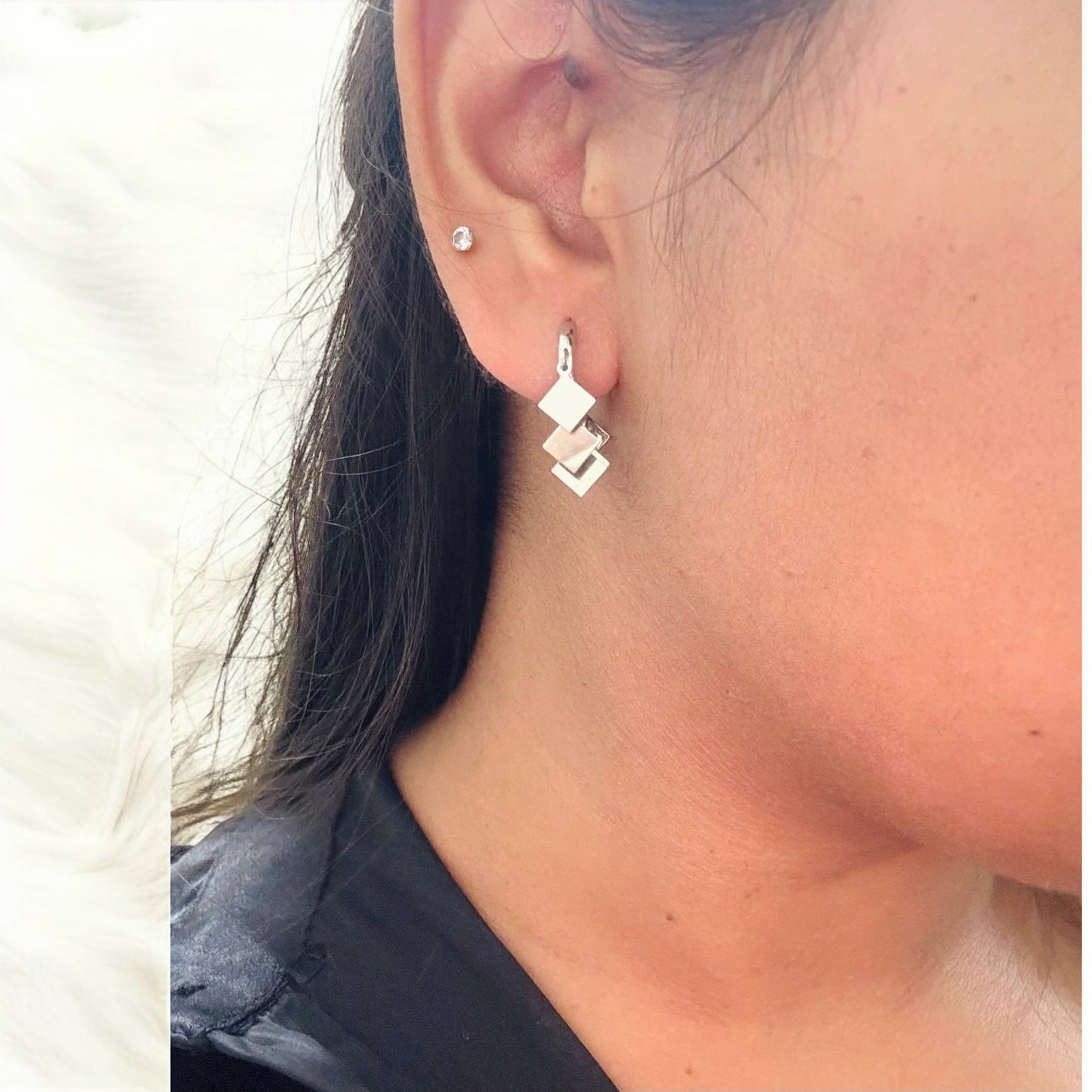 Star Charms dangling 925 silver earring