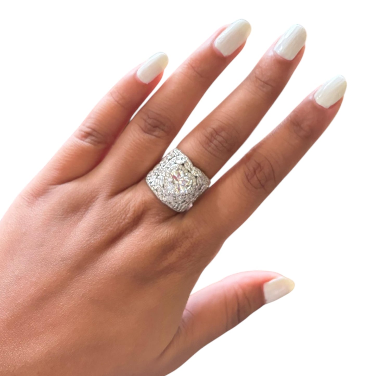 Royal Heart Solitaire Silver Ring