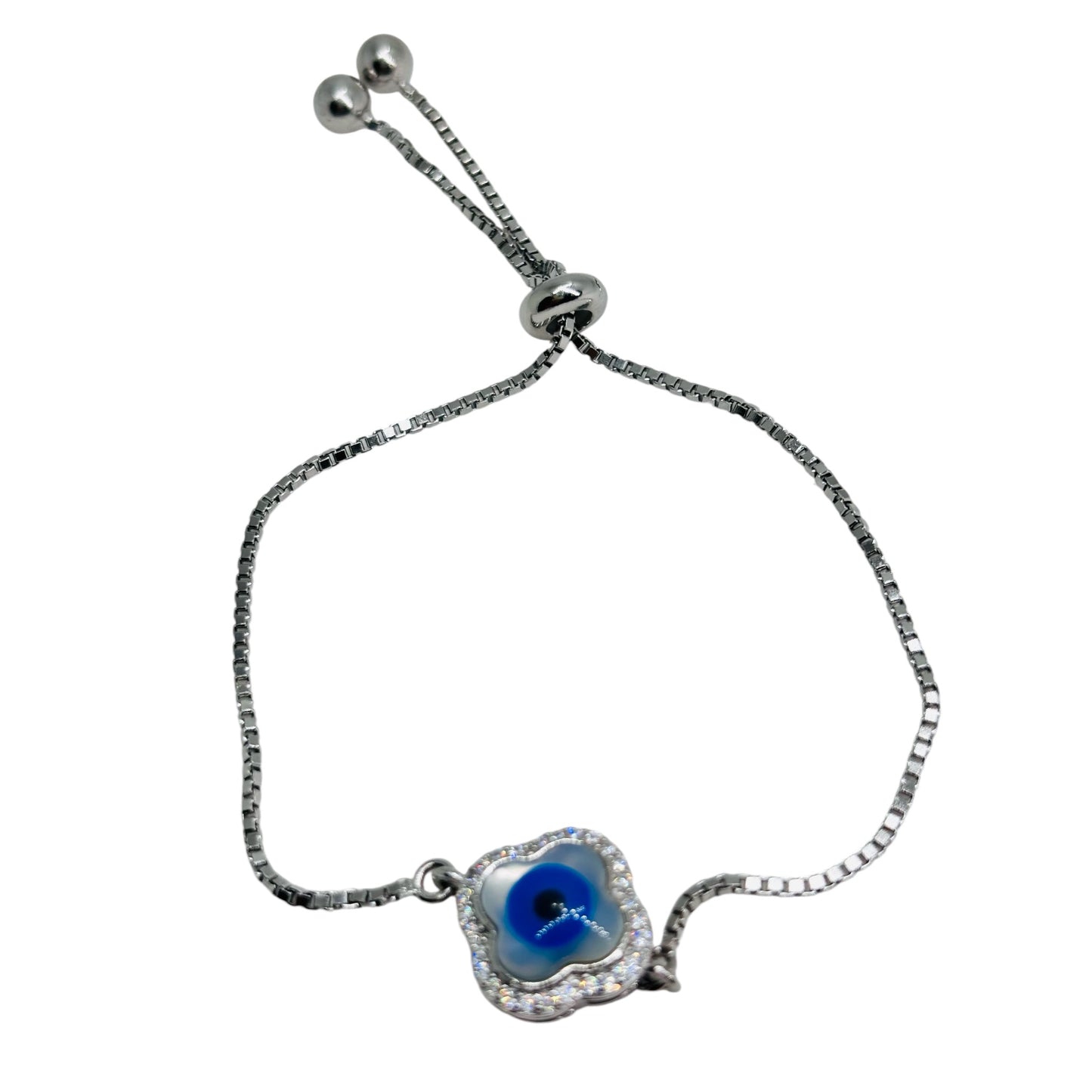 Evil eye flower bracelet