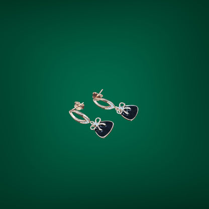 Knot Drop rose gold earring