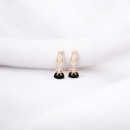 Knot Drop rose gold earring