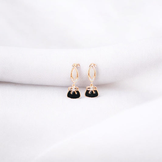 Knot Drop rose gold earring