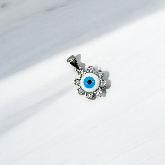 Evil eye sun pendant