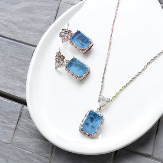Ocean Whisper– Sterling Silver 925 Pendant Set